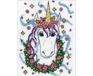 Design Works Counted Cross Stitch Kit 5 inchX7 inch - Unicorn (14 Count)