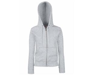 Fruit Of The Loom Ladies Lady-Fit Hooded Sweatshirt Jacket (Heather Grey) - BC1372