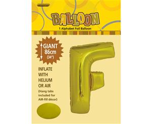 Gold F Alphabet Foil Balloon 86cm