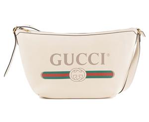 Gucci Women's Print Half-Moon Hobo Bag - White/Green/Red