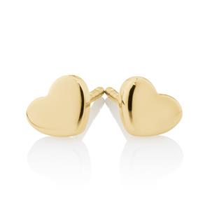 Heart Stud Earrings in 10ct Yellow Gold