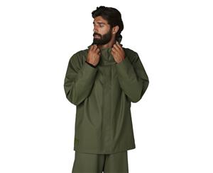 Helly Hansen Mens Storm Waterproof Rain Workwear Jacket - Army Green