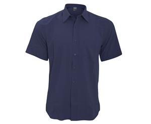 Henbury Mens Wicking Short Sleeve Work Shirt (Navy) - RW2698