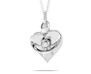 Hugs of Love Sterling Silver &quotParent with One Child" Pendant - Sterling Silver