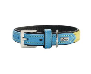 Hunter Capri Duo Colour Leather Dog Collar Small to Medium Breeds - Linden Green Teal