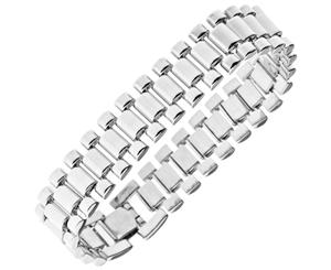 Iced Out Hip Hop Bling Bracelet - LINK 15mm silver - Silver