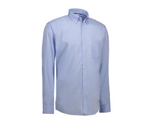 Id Mens Oxford Shirt Long Sleeve Modern Fit (Light Blue) - ID502