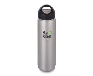 Klean Kanteen 27oz Water Bottle Wide Loop Cap Brushed Stainless