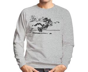 Krazy Kat Zip Brick Men's Sweatshirt - Heather Grey