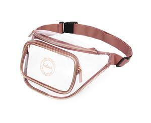 LOKASS Clear Fanny Pack Cute Waist Bag Waist Pack for Women Girls-Gold