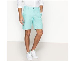 La Redoute Collections Mens Cotton Bermuda Shorts - Turquoise Blue