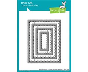 Lawn Fawn Cuts Reverse Stitched Scalloped Rectangle Windows Die LF1800