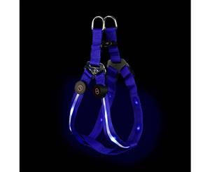 Loomo LED Dog Harness Blue