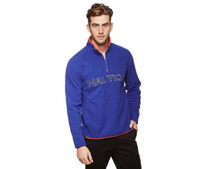 Nautica Men's NauTex Fleece 1/4 Zip Logo Sweatshirt - Blue