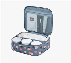 Pack-in-Style Multifunctional Waterproof Cosmetics Travel Organiser [Pattern Blue Flowers]