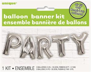 Party Silver Foil Letter Balloon Kit 35.5cm