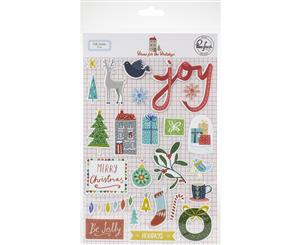 Pinkfresh Puffy Stickers-Home For The Holidays 25/Pkg