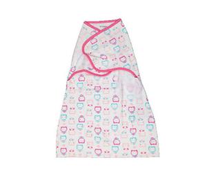 Playette Comfort Swaddle Wrap Bed Blanket/Quilt for Baby/Kids/Children Pink Owls