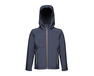 Regatta Childrens/Kids Octagon 3 Layer Hooded Softshell Jacket (Navy) - RW6597