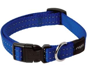 Rogz Utility Snake Medium Dog Collar Black Blue