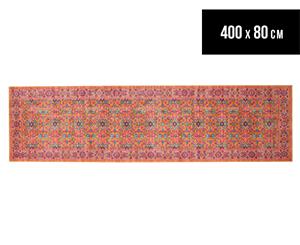 Rug Culture 400x80cm Power Loomed Distressed Modern Runner Rug - Rust