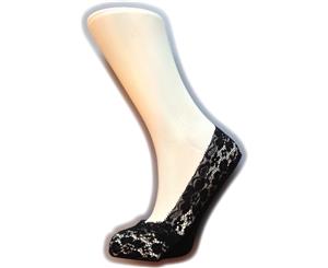 Silky Womens/Ladies Lace Footsies (1 Pair) (Black) - LW343