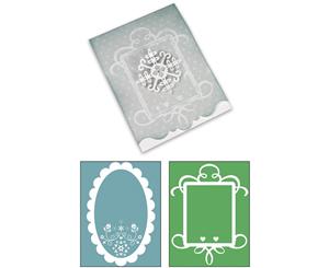 Sizzix Bigz XL Die/Bonus Textured Impressions By BasicGrey-Nordic Holiday Ornate Card #3 Frames