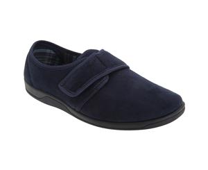 Sleepers Mens Tom Imitation Suede Touch Fastening Slippers (Navy Blue) - DF845