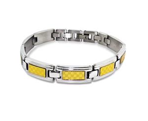 Stainless Steel Silver & Gold Tagged Bracelet for Men