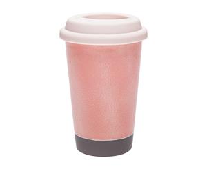 TakeAway Out Ceramic Double Wall Mug 340ml Pink