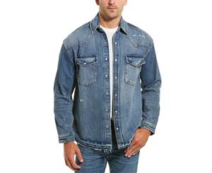 The Kooples Jeans Distressed Denim Woven Shirt