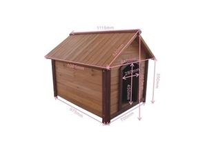 Tinnapets Large Size 111x84x86 Cm Classic Log Cabin Timber Dog Kennel House