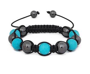 Unisex Bling Bracelet - LUX III black / aqua - Black