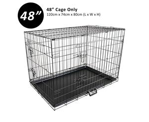 Wire Dog Cage Foldable Crate Kennel 48" with Tray