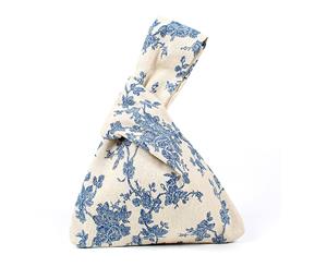 Women's Cotton Tiny Floral Knot Bag Wallet - Blue