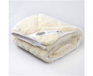 Wooltara Imperial Luxury 2 Layer Reversible Washable Australian Wool Underblanket Single Bed