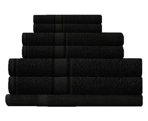 100% Combed Cotton 7 Pieces Bath Sheet Set Black