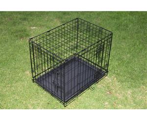 24' Collapsible Metal Dog Crate Puppy Cage Cat Carrier