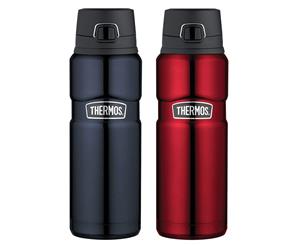 2pc Thermos 710ml Vacuum Insulated Stainless Steel Flask Bottle Midnight Blue RD