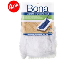 4PK Bona Microfibre Dusting Pad for Floor Mop Cleaning/Dust Washable/Reusable