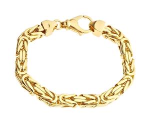 925 Sterling Silver Bling Bracelet - BYZANTINE 8x8mm gold