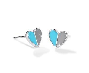 .925 Sterling Silver Harmonious Turqoise Love Earrings-Silver