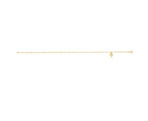 9ct Yellow Gold Heart Charm 31 Figaro 29cm Anklet