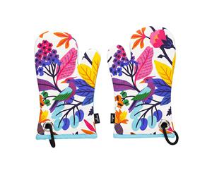 Ambrosia Aster 2 Piece Cotton Oven Glove Set 30.5 x 16cm Floral