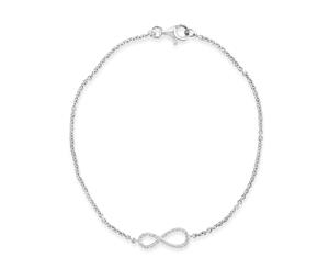 Bevilles Infinity Bracelet with 0.10ct of Diamonds in Sterling Silver