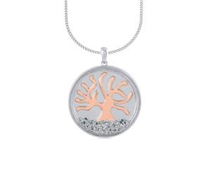 Bevilles Sterling Silver 1.00ct of Diamonds Tree of Life Necklace