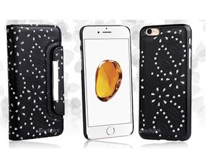 Black For Apple iPhone XR Magnet Diamond Wallet Leather Case Cover