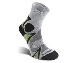 Bridgedale Mens Trail Sport Lightweight T2 Walking Socks - Black / Green