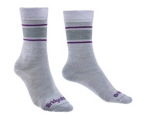 Bridgedale Womens Everyday Ultra Light Merino Walking Socks - Lt Grey / Purple