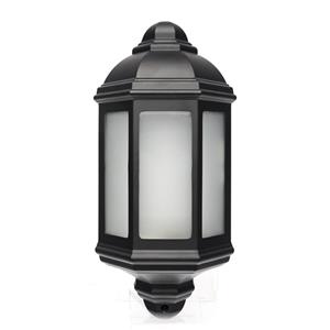 Brilliant 18W Black LED Maldon Half Round Small Coach Wall Light